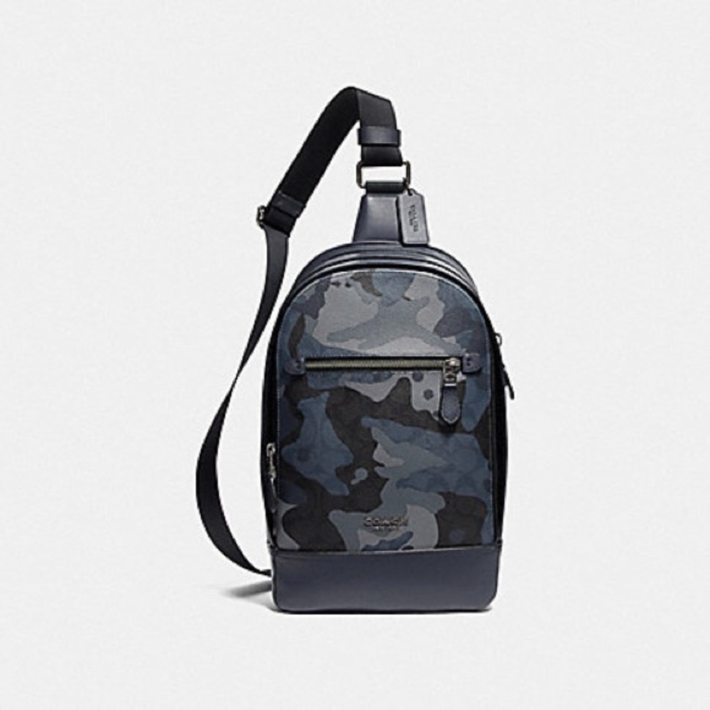 NEW ‼️ COACH MEN GRAHAM PACK SIGNATURE BLUE CAMO